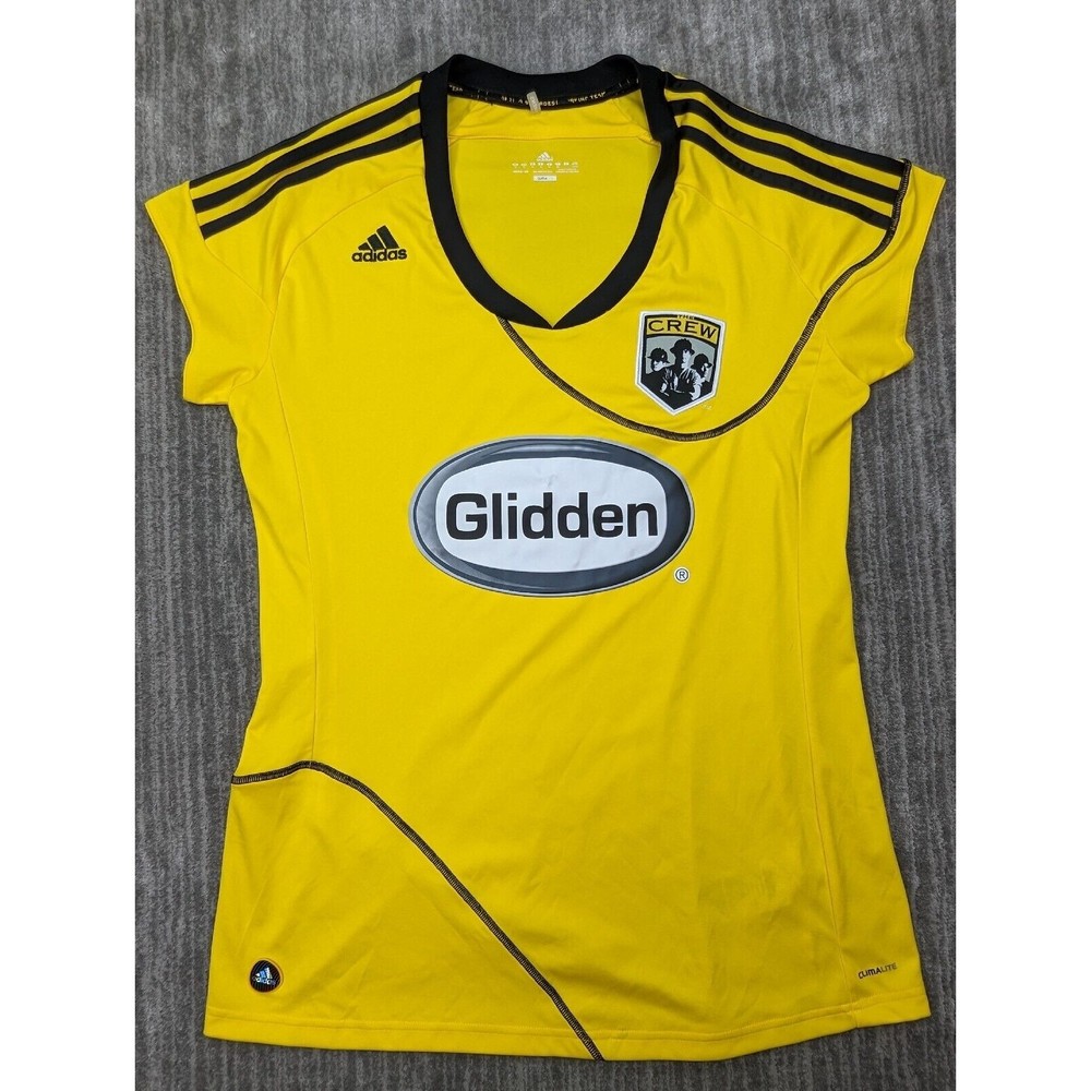 Adidas Climalite MLS Columbus Crew SC Women's Home Yellow Glidden Jersey Size XL